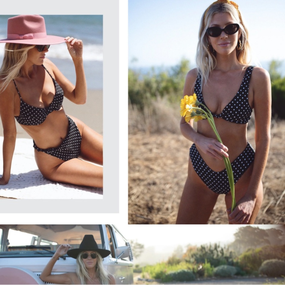 Skatie x the salty blonde collab penny top and salty bottom b&w polka dot